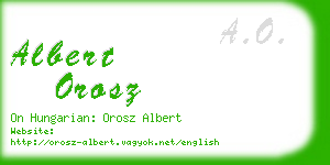 albert orosz business card